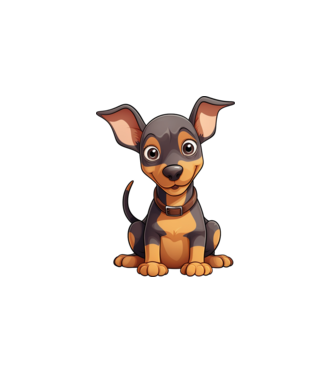 Aranyos kiskutya - Dobermann minta fehér pólón