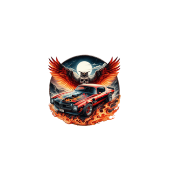 Muscle Car - Izomautó minta fekete pólón