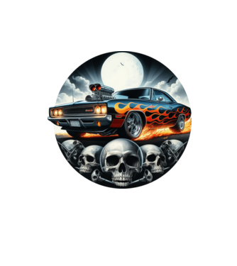 Muscle Car - Izomautó minta homokszín pólón