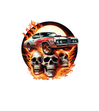 Muscle Car - Izomautó minta homokszín pólón