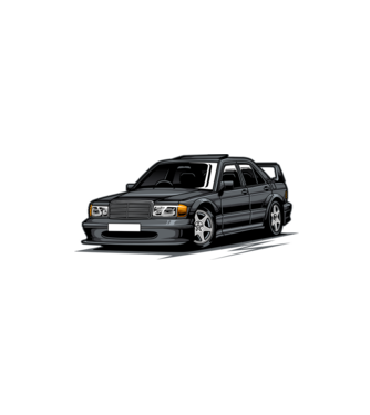 Mercedes Benz 190E  minta homokszín pólón