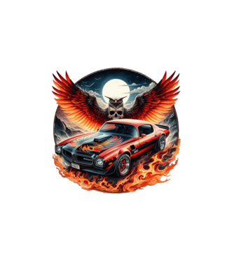 Muscle Car - Izomautó minta fehér pólón