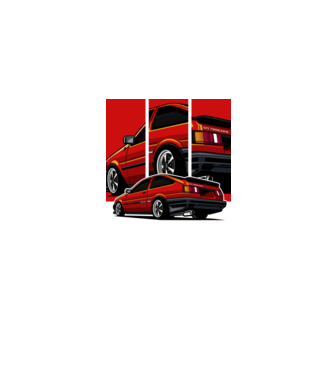Toyota AE86 minta szürke pólón