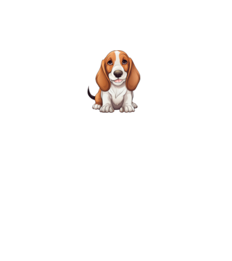 Aranyos kutya - Basset Hound  minta fehér pólón