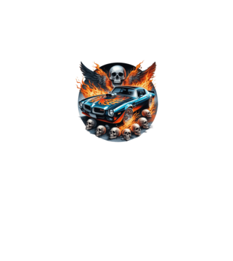 Muscle Car - Izomautó minta fekete pólón