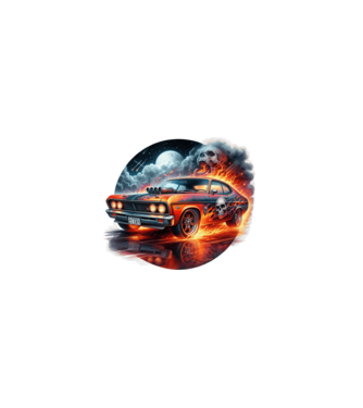 Muscle Car - Izomautó minta fekete pólón