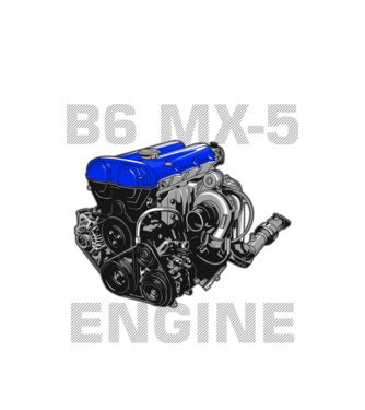 Mazda B6 MX-5 Engine (motor) minta fehér pólón