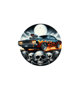 Muscle Car - Izomautó minta fehér pólón