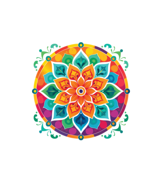 Mandala minta homokszín pólón
