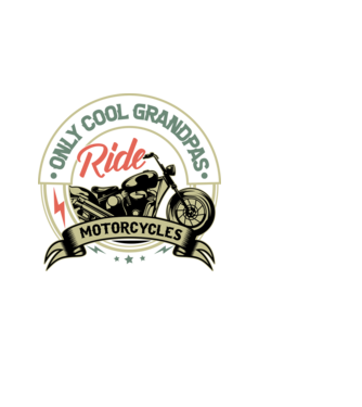 Only Cool Grandpas Ride Motorcycles - Csak a menő nagypapák motoroznak minta fekete pólón