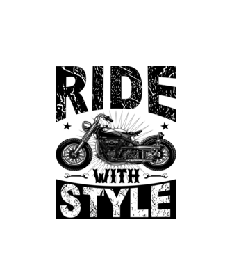 Ride With Style - Vezess stílusosan minta fehér pólón
