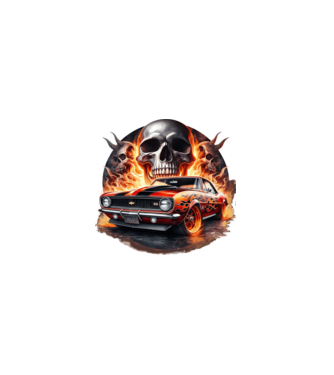 Muscle Car - Izomautó minta fekete pólón