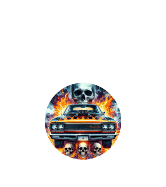 Muscle Car - Izomautó minta fekete pólón