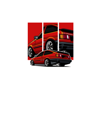 Toyota AE86 minta fehér pólón