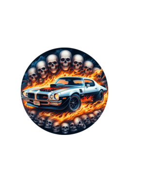 Muscle Car - Izomautó minta sötétkék pólón
