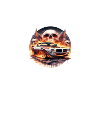 Muscle Car - Izomautó minta fekete pólón