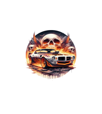 Muscle Car - Izomautó minta fekete pólón