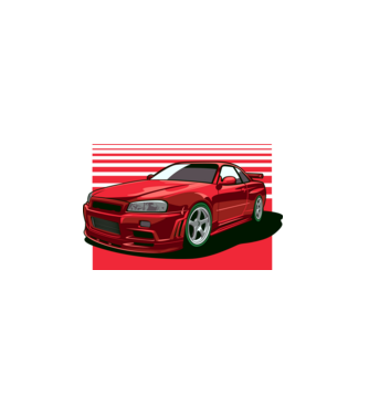 Nissan Skyline GTR minta fekete pólón