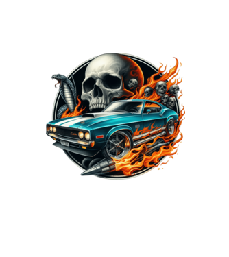 Muscle Car - Izomautó minta homokszín pólón