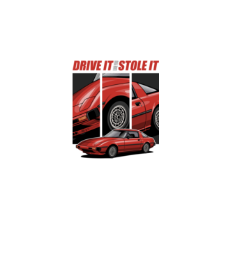 Mazda RX-7 - Drive it like you stole it minta fekete pólón