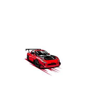 Mazda RX-7 minta fehér pólón