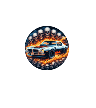 Muscle Car - Izomautó minta fekete pólón