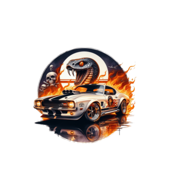 Muscle Car - Izomautó minta homokszín pólón