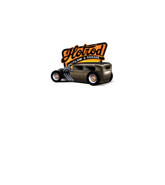 Hot Rod minta fehér pólón