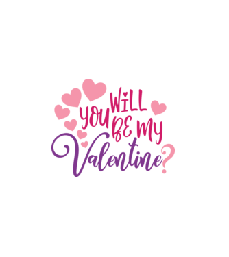 Will you be my Valentine - Leszel a Valentinom? minta fekete pólón