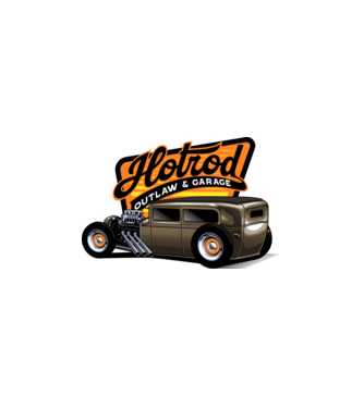 Hot Rod minta fehér pólón