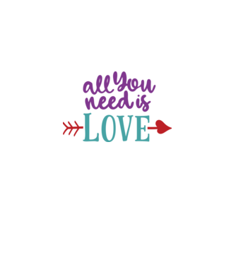 All You need is Love - Szeretet amire szükséged van minta fekete pólón