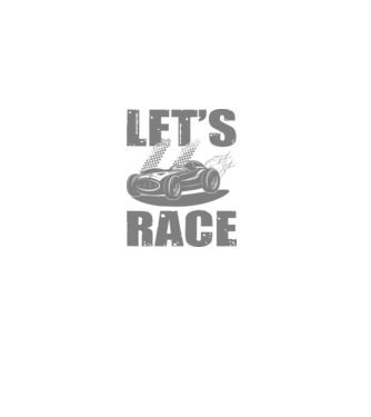 Let's Race - Versenyezzünk! minta fekete pólón