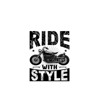 Ride With Style - Vezess stílusosan minta fehér pólón