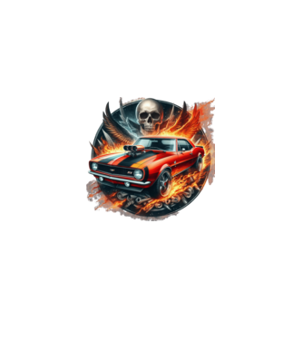 Muscle Car - Izomautó minta fekete pólón