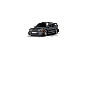 Mercedes Benz 190E  minta fekete pólón