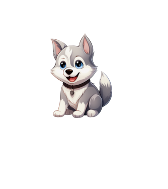 Szibériai Husky kiskutya  minta fehér pólón