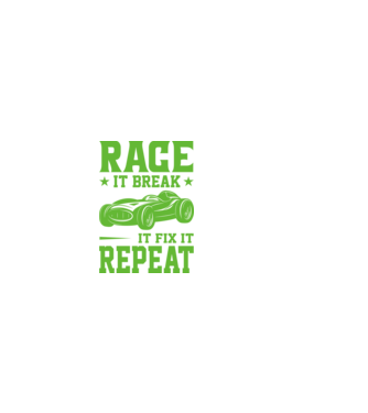 Race it, Break it, Fix it, Repeat - Versenyezz vele, törd meg, javítsd, Ismétlés minta sötétkék pólón