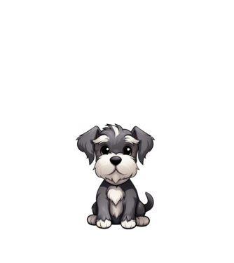 Aranyos kutya - Törpe Schnauzer minta fehér pólón