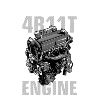 Mitsubishi 4B11T Engine (motor)_2 minta fekete pólón