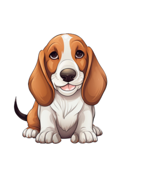 Aranyos kutya - Basset Hound  minta világoskék pólón