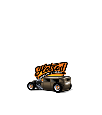 Hot Rod minta fehér pólón