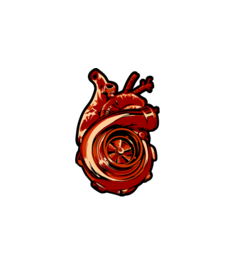 Turbo Heart - Turbó szív minta fehér pólón