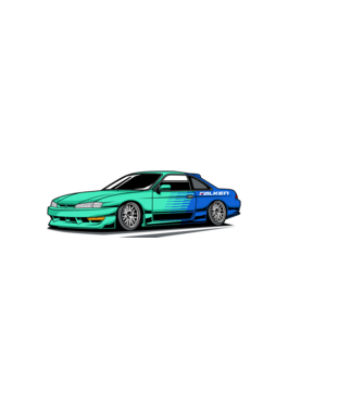 Nissan Silvia S14 minta sötétkék pólón