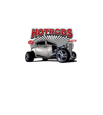 Hot Rod minta fekete pólón