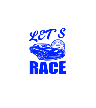 Let's Race - Versenyezzünk minta fehér pólón
