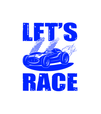 Let's Race - Versenyezzünk! minta fehér pólón