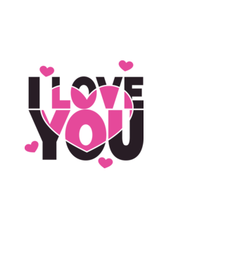 I Love You minta fekete pólón