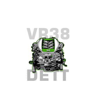 Nissan VR38 DETT Engine (motor)  minta fehér pólón