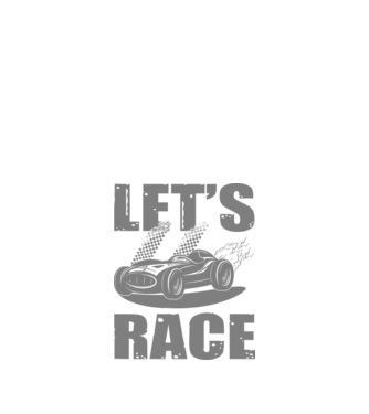 Let's Race - Versenyezzünk! minta fekete pólón