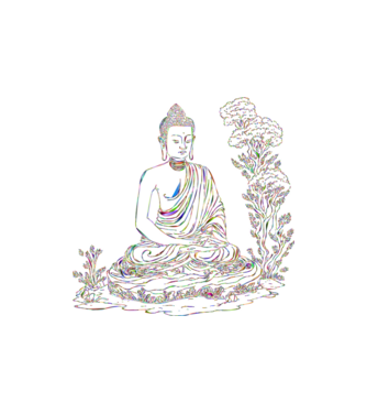 Buddha minta homokszín pólón